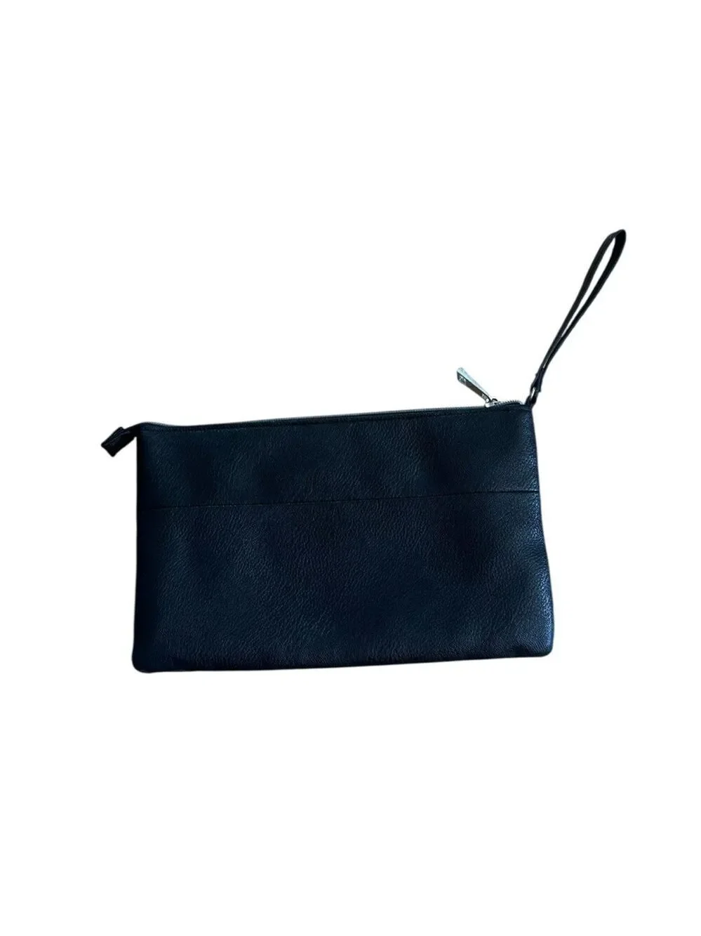 Black Wristlet Clutch with Embroidered J